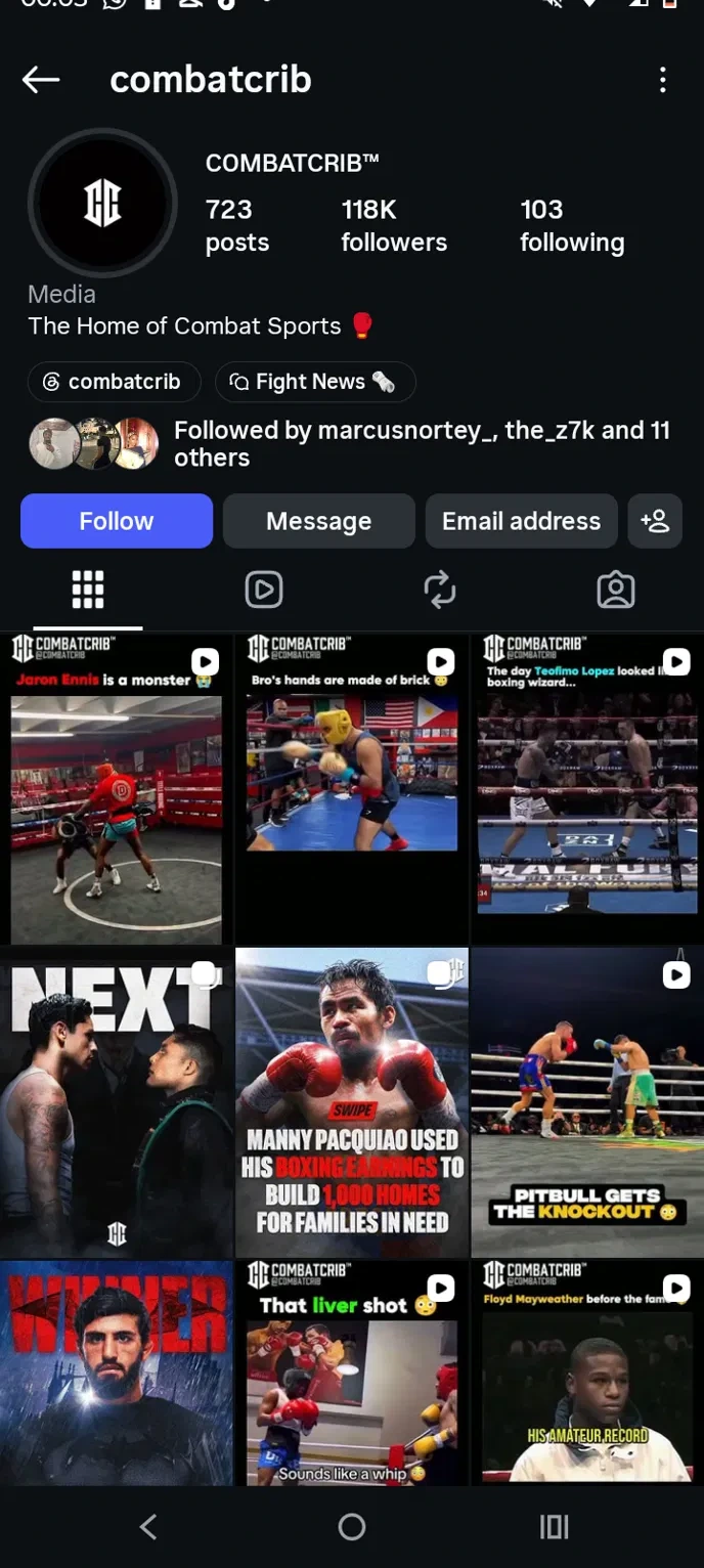 @combatcrib Instagram profile