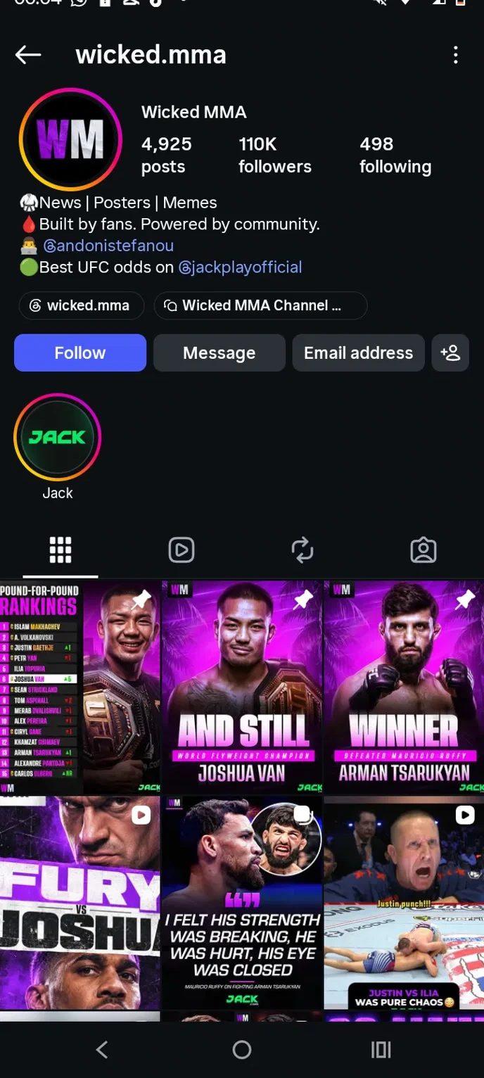 @wicked.mma Instagram profile
