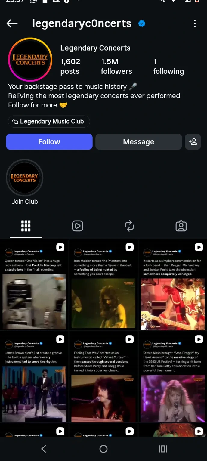 @legendaryc0ncerts Instagram profile