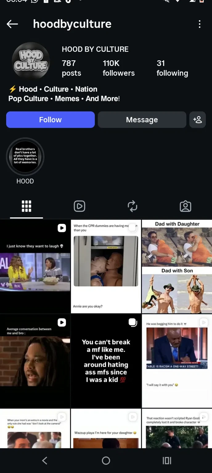 @hoodbyculture Instagram profile