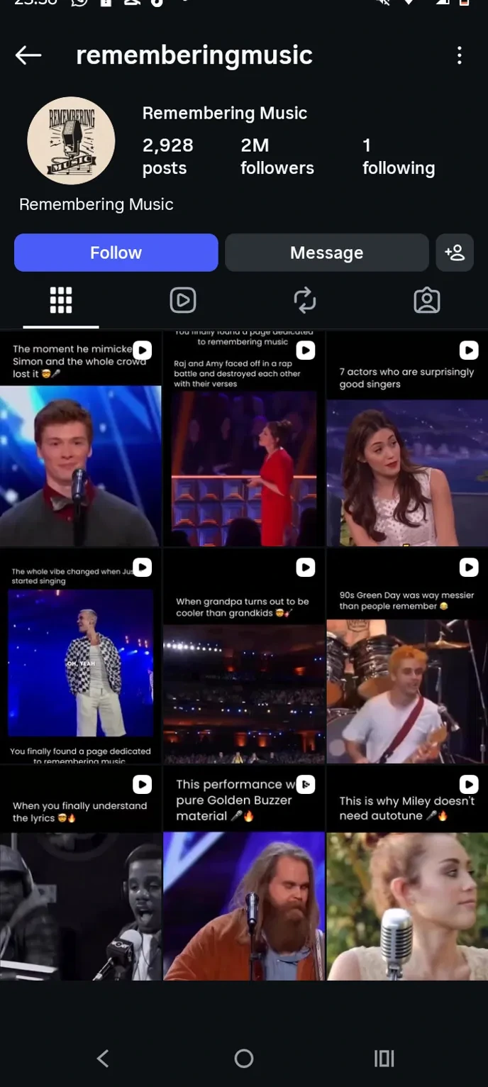 @rememberingmusic Instagram profile